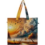 Nature Storm Painting Canvas Travel Bag