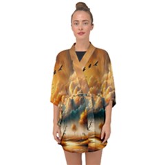 Half Sleeve Chiffon Kimono 
