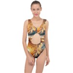 Nature Storm Painting Center Cut Out Swimsuit