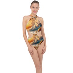 Halter Side Cut Swimsuit 