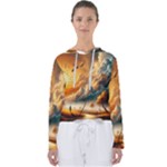 Nature Storm Painting Women s Slouchy Sweat