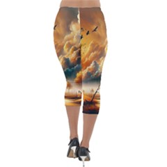 Lightweight Velour Capri Leggings  
