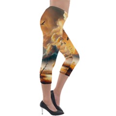 Lightweight Velour Capri Leggings  