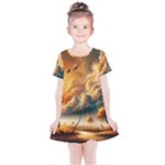 Nature Storm Painting Kids  Simple Cotton Dress