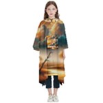 Nature Storm Painting Kids  Hooded Rain Ponchos
