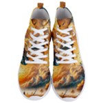 Nature Storm Painting Men s Lightweight High Top Sneakers