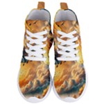 Nature Storm Painting Women s Lightweight High Top Sneakers