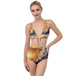 Nature Storm Painting Tied Up Two Piece Swimsuit