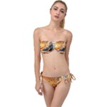 Nature Storm Painting Twist Bandeau Bikini Set
