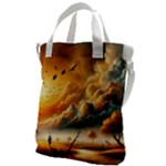 Nature Storm Painting Canvas Messenger Bag
