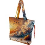 Nature Storm Painting Drawstring Tote Bag