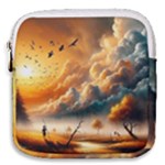Nature Storm Painting Mini Square Pouch