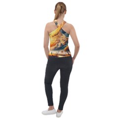 Cross Neck Velour Top 