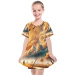 Nature Storm Painting Kids  Smock Dress