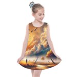 Nature Storm Painting Kids  Summer Dress