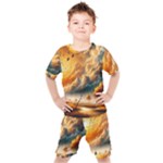 Nature Storm Painting Kids  T-Shirt and Shorts Set