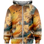 Nature Storm Painting Kids  Zipper Hoodie Without Drawstring