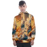Nature Storm Painting Men s Front Pocket Pullover Windbreaker