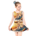Nature Storm Painting Kids  Skater Dress Swimsuit