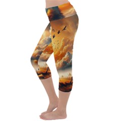 Lightweight Velour Capri Yoga Leggings 