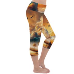 Lightweight Velour Capri Yoga Leggings 