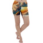 Nature Storm Painting Lightweight Velour Yoga Shorts