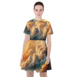 Nature Storm Painting Sailor Dress