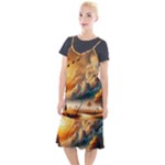 Nature Storm Painting Camis Fishtail Dress