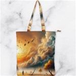 Nature Storm Painting Double Zip Up Tote Bag