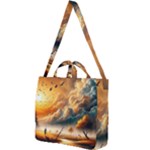 Nature Storm Painting Square Shoulder Tote Bag
