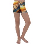 Nature Storm Painting Kids  Lightweight Velour Yoga Shorts