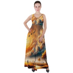 Empire Waist Velour Maxi Dress 
