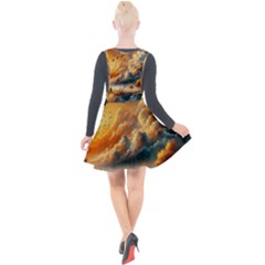Plunge Pinafore Velour Dress 