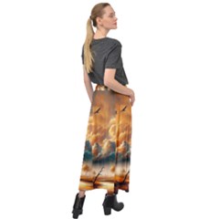 Velour Split Maxi Skirt 