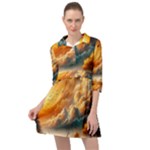 Nature Storm Painting Mini Skater Shirt Dress