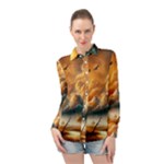 Nature Storm Painting Long Sleeve Chiffon Shirt