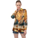 Nature Storm Painting Long Sleeve Satin Shirt
