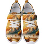 Nature Storm Painting Men s Velcro Strap Shoes