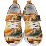 Nature Storm Painting Kids  Velcro Strap Shoes
