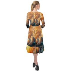 Ruffle End Midi Chiffon Dress 
