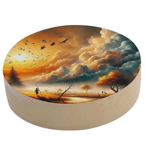 Nature Storm Painting Wooden Bottle Opener (Round) from ArtsNow.com