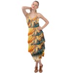 Nature Storm Painting Layered Bottom Dress