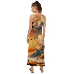 V-Neck Chiffon Maxi Dress 
