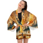 Nature Storm Painting Long Sleeve Kimono