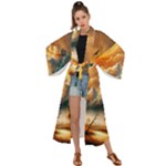Nature Storm Painting Maxi Kimono