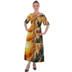 Nature Storm Painting Shoulder Straps Boho Maxi Dress 