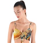 Nature Storm Painting Woven Tie Front Bralet