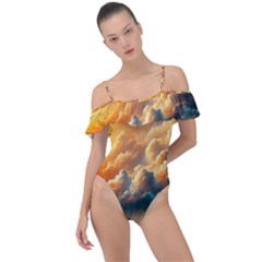 Frill Detail One Piece Swimsuit 