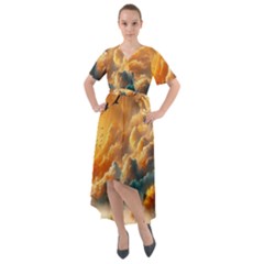 Front Wrap High Low Dress 