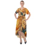 Nature Storm Painting Front Wrap High Low Dress
